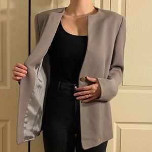 Giorgio Armani - Vintage taupe one button blazer